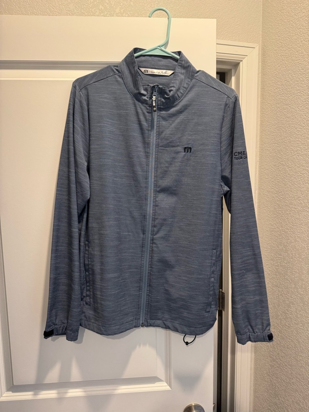 Travis Mathew Slate Blue Zip-Up Performance Jacket